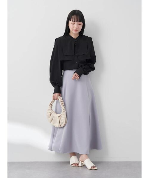 earth music&ecology（アースミュージックアンドエコロジー）の「2WAYビッグカラーブラウス（シャツ/ブラウス・レディース・ブラック/オフホワイト/ドット・FREE）」の5枚目の写真