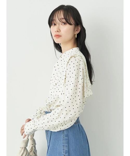 earth music&ecology（アースミュージックアンドエコロジー）の「2WAYビッグカラーブラウス（シャツ/ブラウス・レディース・ブラック/オフホワイト/ドット・FREE）」の21枚目の写真