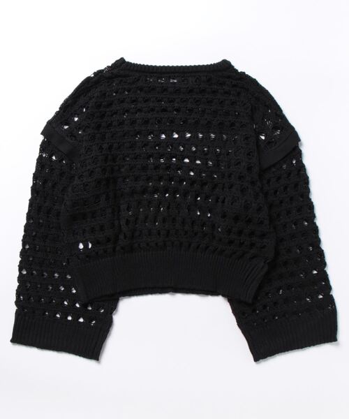 ottilie(オティーリエ)の「ottilie メッシュニットプルオーバー(Tシャツ/カットソー・レディース・ブラック/アイボリー・FREE)」の3枚目の写真