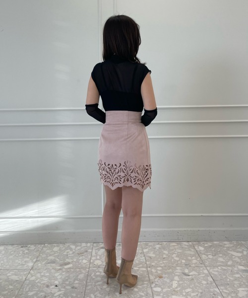 EIMY ISTOIRE（エイミーイストワール）の「フェイクスエードダマスクカットミニスカート（スカート・レディース・ピンク/アイボリー/ベージュ・S/M）」の16枚目の写真