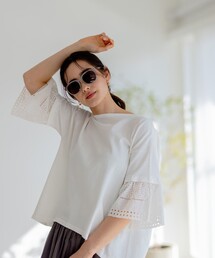 【WEB限定】レーススリーブ ニット