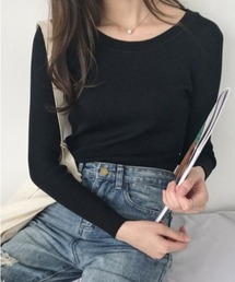 Ritzy | 9色展開 クルーネック ベーシック リブニットトップス(ニット/セーター)