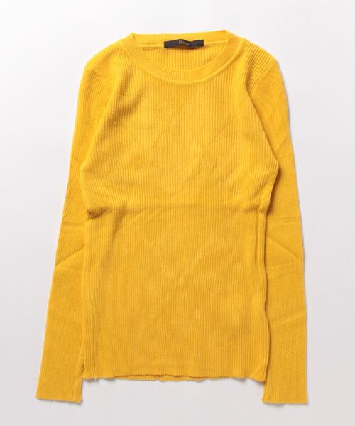 セール】9色展開 クルーネック ベーシック リブニットトップス（ニット