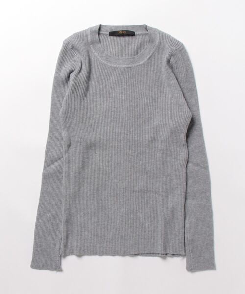 セール】9色展開 クルーネック ベーシック リブニットトップス（ニット