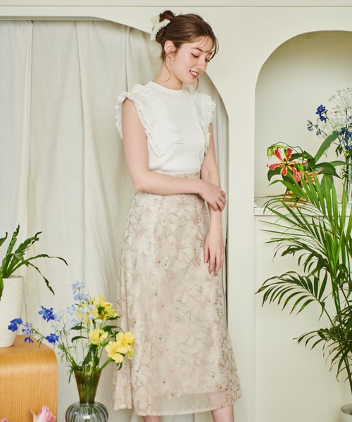 NOELA（ノエラ）の「フリルスリーブニット（ニット/セーター・レディース・イエロー/ブラック/オフホワイト・フリー）」の13枚目の写真