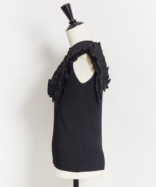 NOELA（ノエラ）の「フリルスリーブニット（ニット/セーター・レディース・イエロー/ブラック/オフホワイト・フリー）」の19枚目の写真