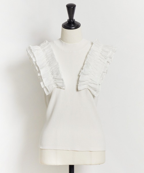 NOELA（ノエラ）の「フリルスリーブニット（ニット/セーター・レディース・イエロー/ブラック/オフホワイト・フリー）」の22枚目の写真