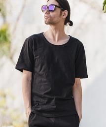 CAMBIO | mt8371- カットオフUネック半袖スラブカットソー(Tシャツ/カットソー)