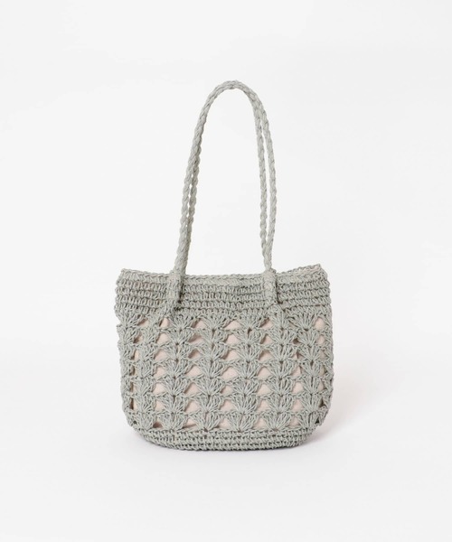 RODE SKO（ロデスコ）の「ペーパー透かし柄トートバッグ（かごバッグ・レディース・ミント/ブラウン系その他/ナチュラル・ONE）」の20枚目の写真