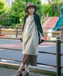 【C-FORT POINT/フォートポイント】インド綿 無地ノースリーブワンピース
