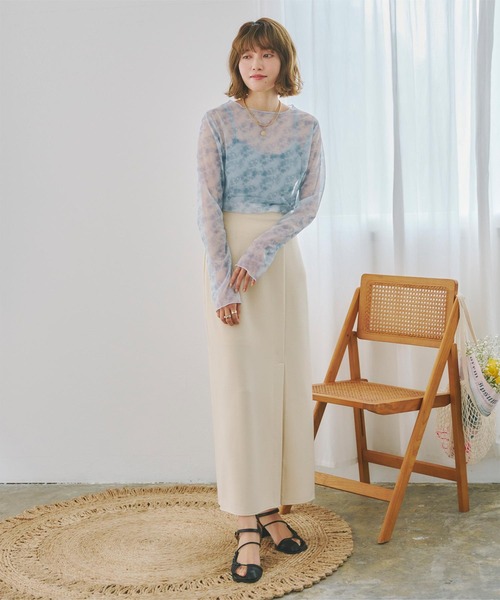 titivate(ティティベイト)の「プリントシアートップス(Tシャツ/カットソー・レディース・ライトグリーン/ライトブルー/アイボリー/グレー・FREE)」の21枚目の写真