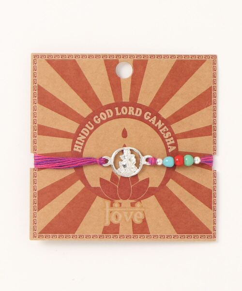 チャイハネ（チャイハネ）の「【チャイハネ】ガネッシュMEN'Sミサンガアンクレット（アンクレット・メンズ・ブラック/ブルー/オレンジ/グリーン/ピンク/レッド・FREE）」の4枚目の写真