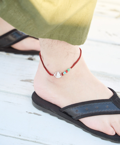 チャイハネ（チャイハネ）の「【チャイハネ】ガネッシュMEN'Sミサンガアンクレット（アンクレット・メンズ・ブラック/ブルー/オレンジ/グリーン/ピンク/レッド・FREE）」の11枚目の写真