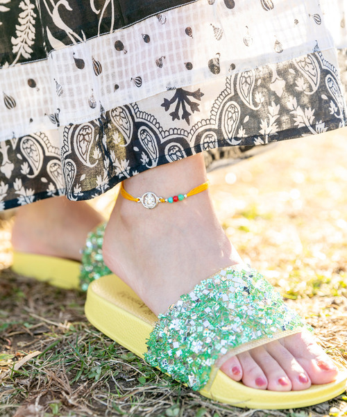 チャイハネ（チャイハネ）の「【チャイハネ】ガネッシュMEN'Sミサンガアンクレット（アンクレット・メンズ・ブラック/ブルー/オレンジ/グリーン/ピンク/レッド・FREE）」の13枚目の写真