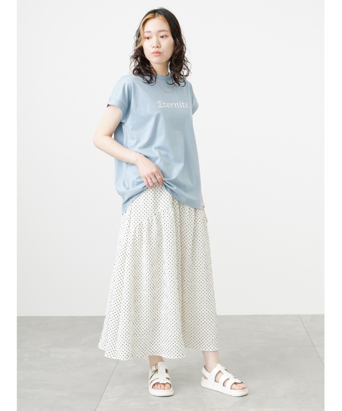 Samansa Mos2 blue（サマンサモスモスブルー）の「ポコポコドット切替スカート（スカート・レディース・キナリ/ブルー/ブラック・ﾌﾘ-）」の7枚目の写真