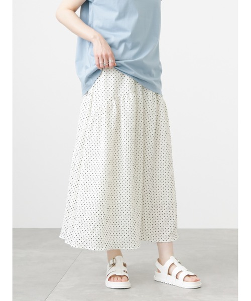 Samansa Mos2 blue（サマンサモスモスブルー）の「ポコポコドット切替スカート（スカート・レディース・キナリ/ブルー/ブラック・ﾌﾘ-）」の10枚目の写真