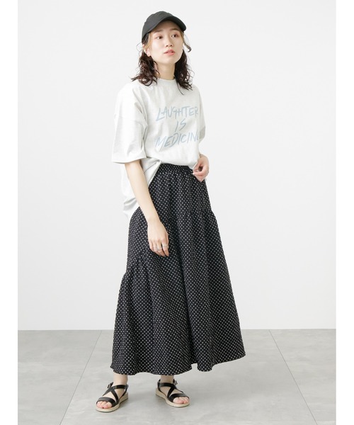 Samansa Mos2 blue（サマンサモスモスブルー）の「ポコポコドット切替スカート（スカート・レディース・キナリ/ブルー/ブラック・ﾌﾘ-）」の19枚目の写真