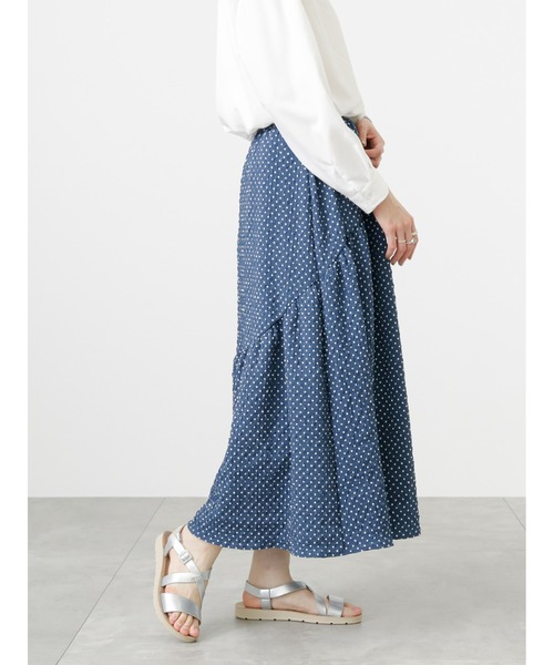 Samansa Mos2 blue（サマンサモスモスブルー）の「ポコポコドット切替スカート（スカート・レディース・キナリ/ブルー/ブラック・ﾌﾘ-）」の18枚目の写真