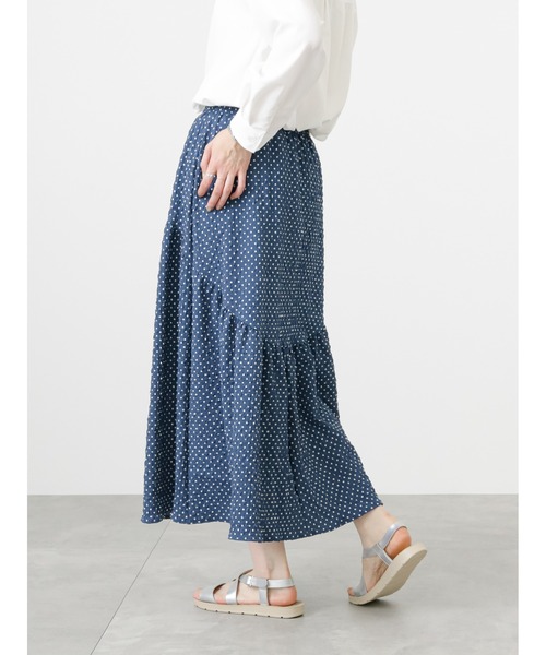Samansa Mos2 blue（サマンサモスモスブルー）の「ポコポコドット切替スカート（スカート・レディース・キナリ/ブルー/ブラック・ﾌﾘ-）」の9枚目の写真