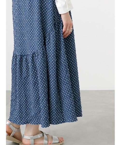 Samansa Mos2 blue（サマンサモスモスブルー）の「ポコポコドット切替スカート（スカート・レディース・キナリ/ブルー/ブラック・ﾌﾘ-）」の12枚目の写真