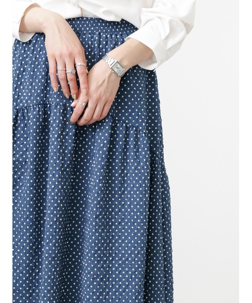 Samansa Mos2 blue（サマンサモスモスブルー）の「ポコポコドット切替スカート（スカート・レディース・キナリ/ブルー/ブラック・ﾌﾘ-）」の15枚目の写真