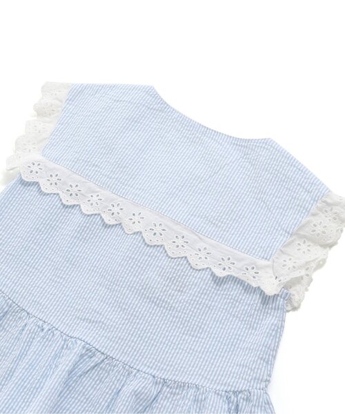 Seraph（セラフ）の「スクエアネックデザインブラウス（シャツ/ブラウス・キッズ・サックスブルー/オフホワイト/イエロー・130/140/120/95/90/80/100/110）」の10枚目の写真