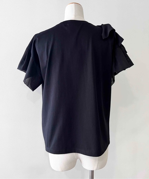 PICCIN(ピッチン)の「肩リボンカットソー(Tシャツ/カットソー・レディース・オフホワイト/ブラック・M)」の12枚目の写真