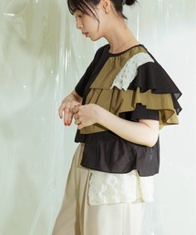 アシメフリルTシャツ
