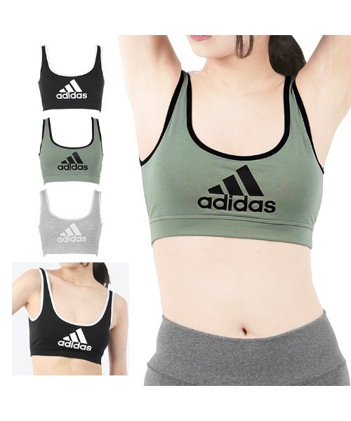 adidas（アディダス）の「adidas アディダス ハーフトップ レディース（ブラジャー・レディース・グレー/ブラック/カーキ/グリーン・LARGE/MEDIUM/X-LARGE/SMALL）」の5枚目の写真