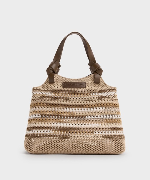 CHARLES & KEITH（チャールズ & キース）の「ノットハンドル ニットトートバッグ（ショルダーバッグ・レディース・ベージュ/ブラック/グリーン/サンドベージュ/マルチ/ブルーグラス/ブラウン系その他7・S）」の8枚目の写真