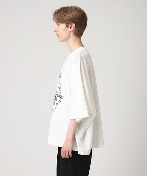 tk.TAKEO KIKUCHI（ティーケータケオキクチ）の「◆フラワー&エンブロ ムササビドルマンTシャツ（Tシャツ/カットソー・メンズ・ブラック/ホワイト・88）」の5枚目の写真
