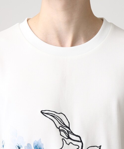 tk.TAKEO KIKUCHI（ティーケータケオキクチ）の「◆フラワー&エンブロ ムササビドルマンTシャツ（Tシャツ/カットソー・メンズ・ブラック/ホワイト・88）」の7枚目の写真