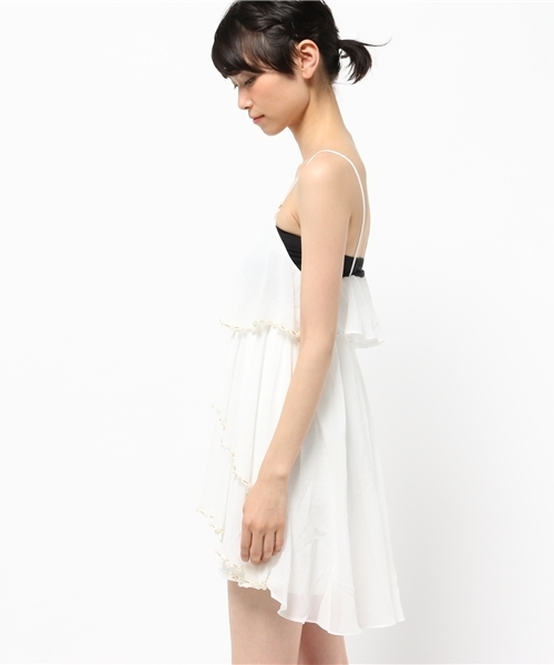 OUTLET（アウトレット）の「【Delyle noir】パールビーズコンビキャミワンピース（ワンピース・レディース・イエロー/オフホワイト/ブラック/ラベンダー・FREE）」の6枚目の写真