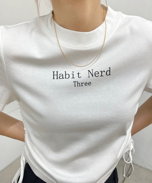 WHO'S WHO gallery(フーズフーギャラリー)の「【HiNT/ヒント】サイドシャーリングTEE(Tシャツ/カットソー・レディース・ホワイト/ブラック/ネイビー・FREE)」の8枚目の写真