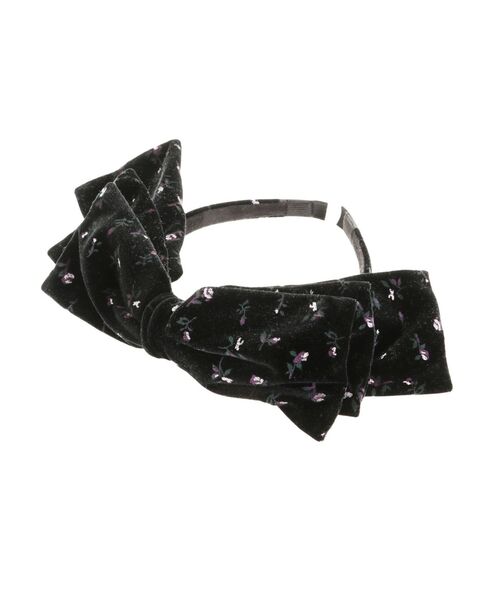 merry jenny（メリージェニー）の「floral ribbonベロアカチューシャ（カチューシャ・レディース・ブラック/ネイビー・FREE）」の3枚目の写真