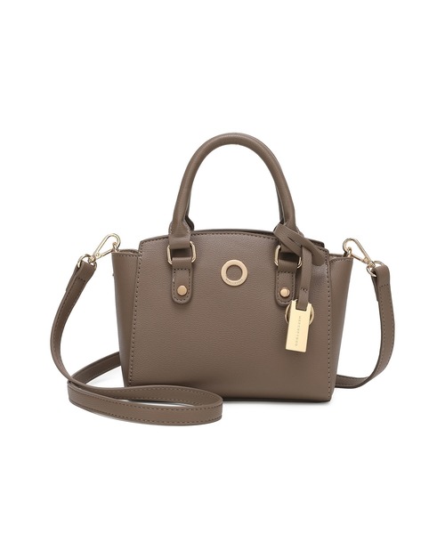 MERCURYDUO（マーキュリーデュオ）の「【MERCURYDUO/マーキュリーデュオ】メタルアイレット　ミニハンドバッグ（ハンドバッグ・レディース・ブラック/アイボリー/スモークピンク/ベージュ系その他/ベージュ・FREE）」の9枚目の写真