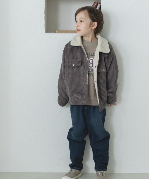 pairmanon（ペアマノン）の「【ママとおそろい】コーデュロイ シープボア シャツ ジャケット アウター（その他アウター・キッズ・チャコールグレー/ネイビー/ベージュ・150/130/110/90/100/140/120）」の5枚目の写真