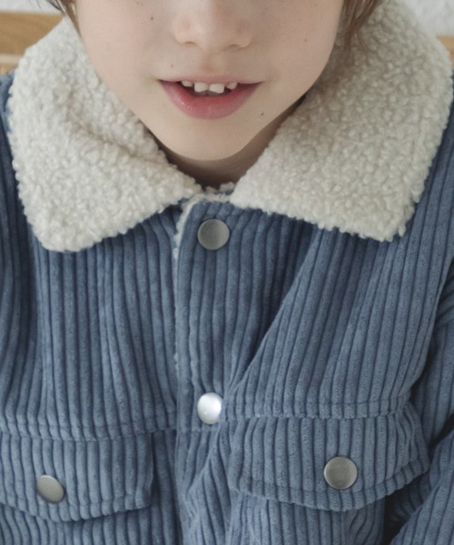 pairmanon（ペアマノン）の「【ママとおそろい】コーデュロイ シープボア シャツ ジャケット アウター（その他アウター・キッズ・チャコールグレー/ネイビー/ベージュ・150/130/110/90/100/140/120）」の8枚目の写真