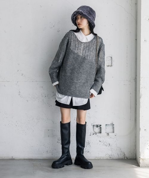 JEANASIS（ジーナシス）の「ボリュームファーバケハ/965146（ハット・レディース・ブラック/オフホワイト/グレー系その他・FREE）」の20枚目の写真