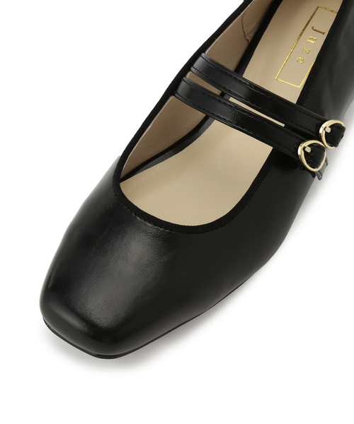 Juze(ジュゼ)の「ダブルストラップメリージェーン(バレエシューズ・レディース・ブラック/オフホワイト・24.0cm/23.0cm/23.5cm)」の9枚目の写真