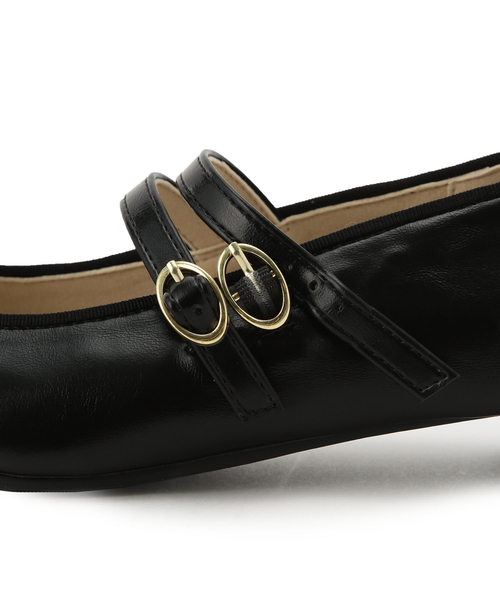 Juze(ジュゼ)の「ダブルストラップメリージェーン(バレエシューズ・レディース・ブラック/オフホワイト・24.0cm/23.0cm/23.5cm)」の11枚目の写真