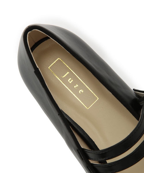 Juze(ジュゼ)の「ダブルストラップメリージェーン(バレエシューズ・レディース・ブラック/オフホワイト・24.0cm/23.0cm/23.5cm)」の12枚目の写真