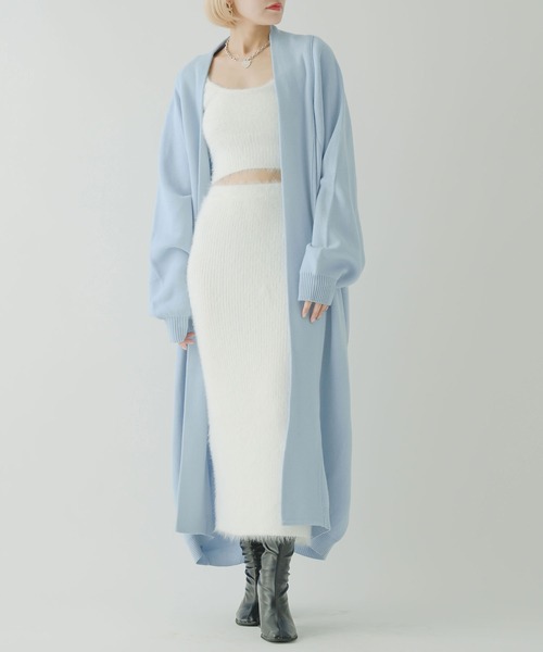 qumerry.（キュメリ）の「フラッフィーニットセットアップ（ワンピース・レディース・スモークピンク/サックスブルー/ホワイト・MEDIUM/SMALL）」の5枚目の写真