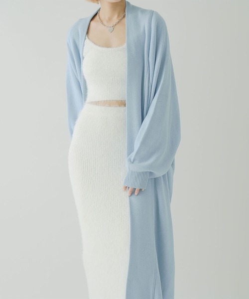 qumerry.（キュメリ）の「フラッフィーニットセットアップ（ワンピース・レディース・スモークピンク/サックスブルー/ホワイト・MEDIUM/SMALL）」の22枚目の写真