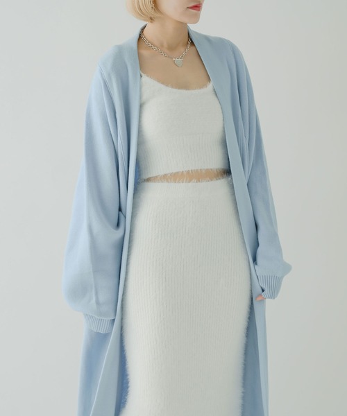qumerry.（キュメリ）の「フラッフィーニットセットアップ（ワンピース・レディース・スモークピンク/サックスブルー/ホワイト・MEDIUM/SMALL）」の21枚目の写真