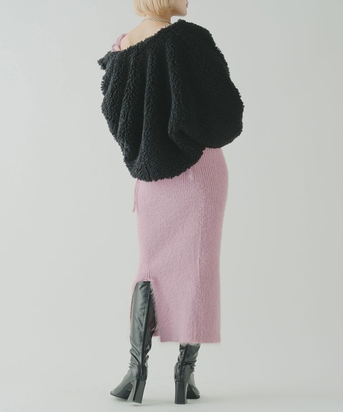 qumerry.（キュメリ）の「フラッフィーニットセットアップ（ワンピース・レディース・スモークピンク/サックスブルー/ホワイト・MEDIUM/SMALL）」の9枚目の写真