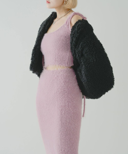 qumerry.（キュメリ）の「フラッフィーニットセットアップ（ワンピース・レディース・スモークピンク/サックスブルー/ホワイト・MEDIUM/SMALL）」の8枚目の写真