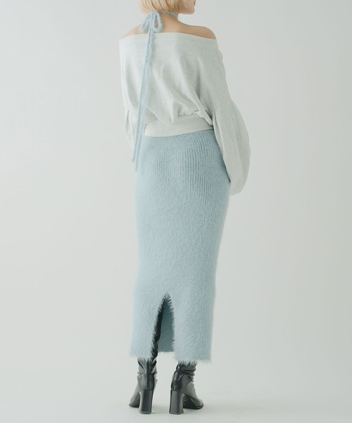qumerry.（キュメリ）の「フラッフィーニットセットアップ（ワンピース・レディース・スモークピンク/サックスブルー/ホワイト・MEDIUM/SMALL）」の17枚目の写真