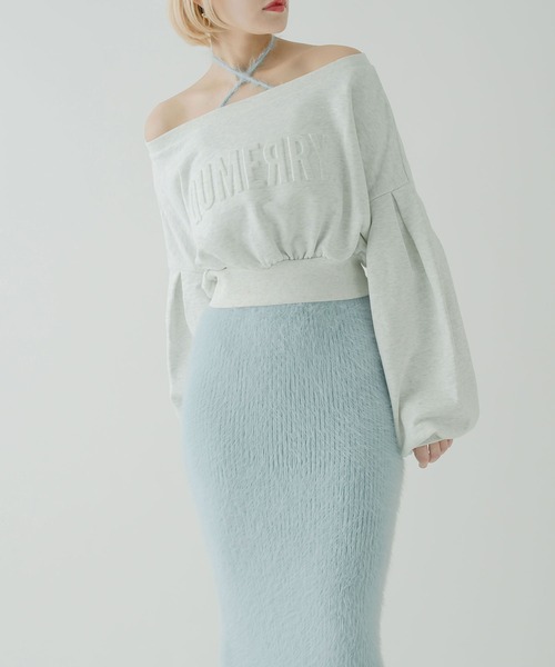 qumerry.（キュメリ）の「フラッフィーニットセットアップ（ワンピース・レディース・スモークピンク/サックスブルー/ホワイト・MEDIUM/SMALL）」の15枚目の写真