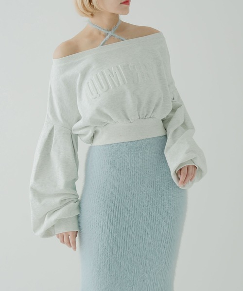 qumerry.（キュメリ）の「フラッフィーニットセットアップ（ワンピース・レディース・スモークピンク/サックスブルー/ホワイト・MEDIUM/SMALL）」の16枚目の写真